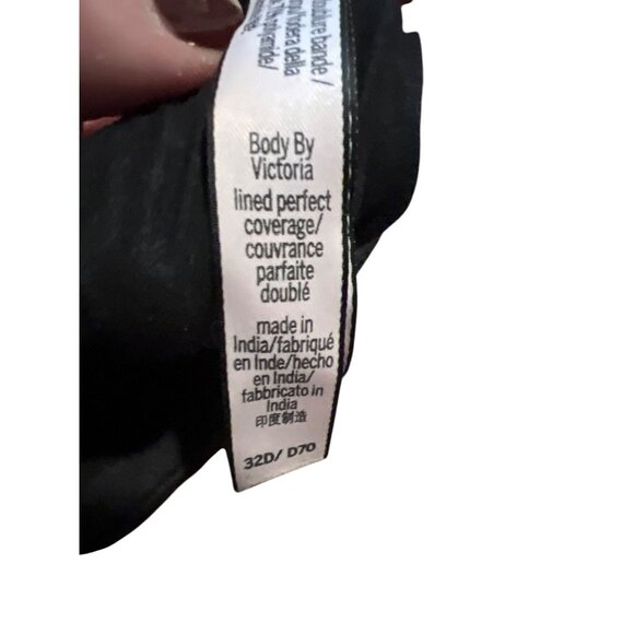 Victorias Secret Black Body By Victoria Lined Perfect Coverage Bra 32D - Picture 5 of 5